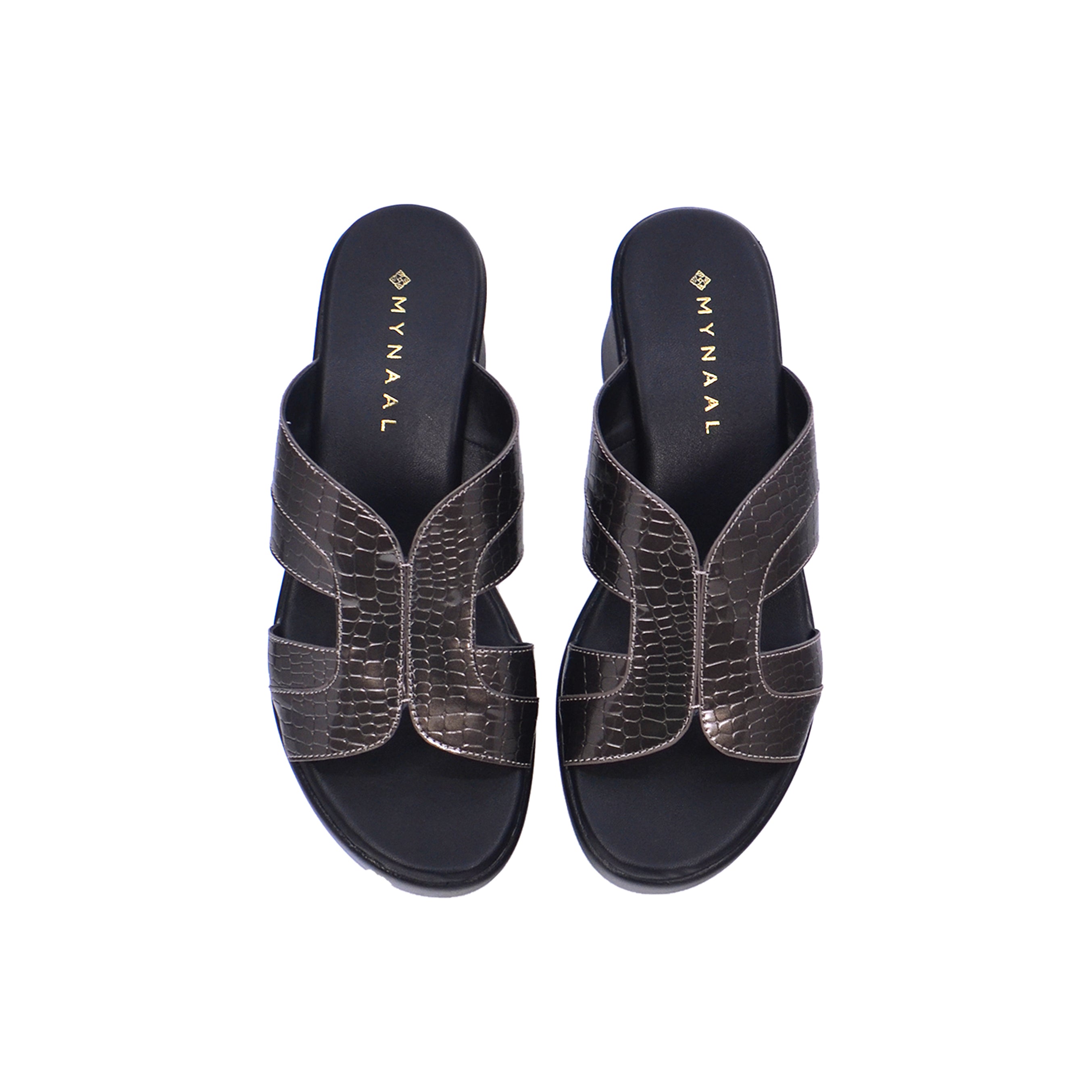 Mynaal Women's block heel sandal-414RJ69H-Gray