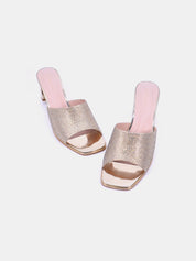 Mynaal Women's block heel sandal-18F696-20-Gold