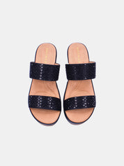 Mynaal Women's wedge heel sandal-23ABT172-Black