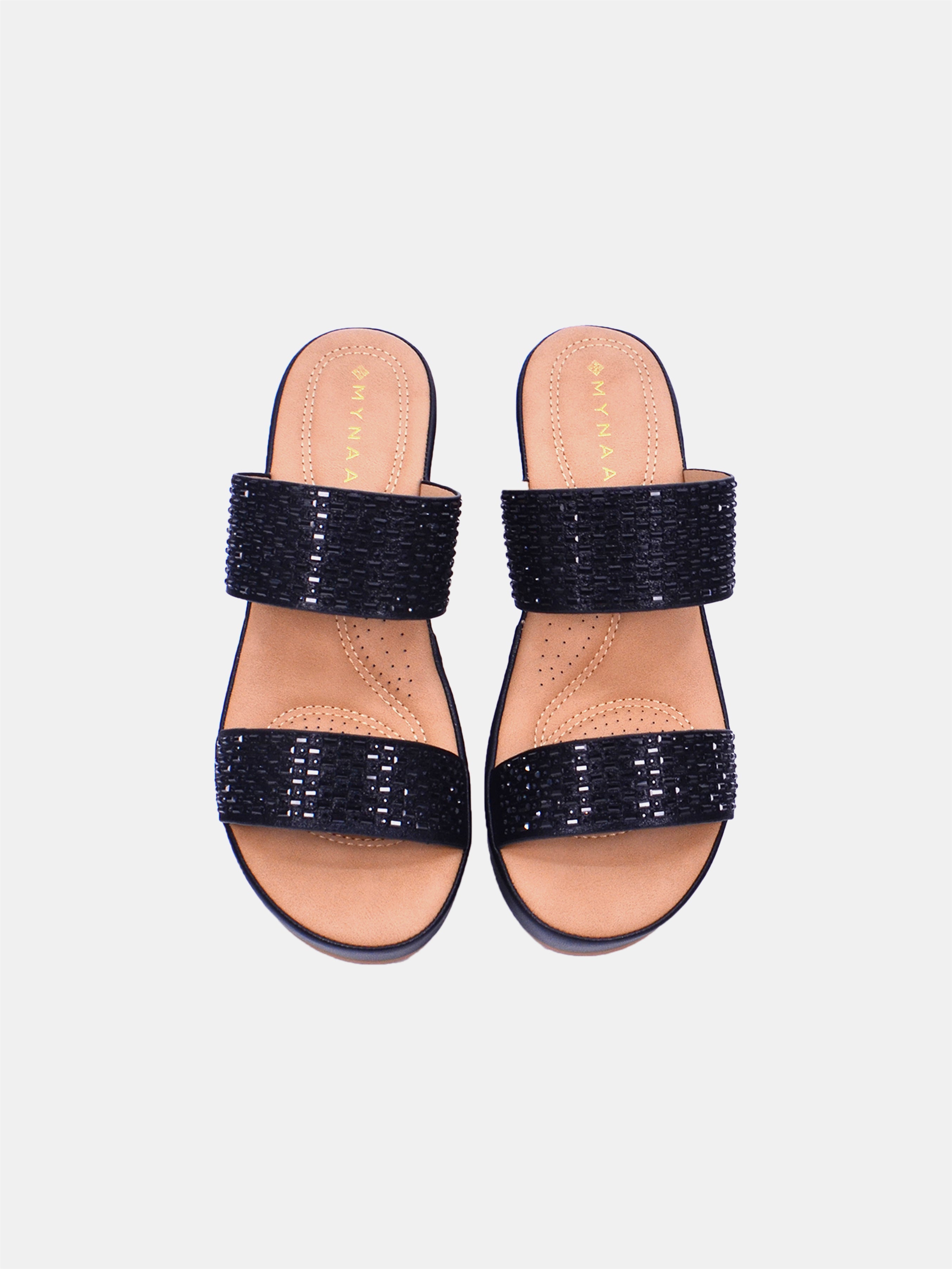 Mynaal Women's wedge heel sandal-23ABT172-Black