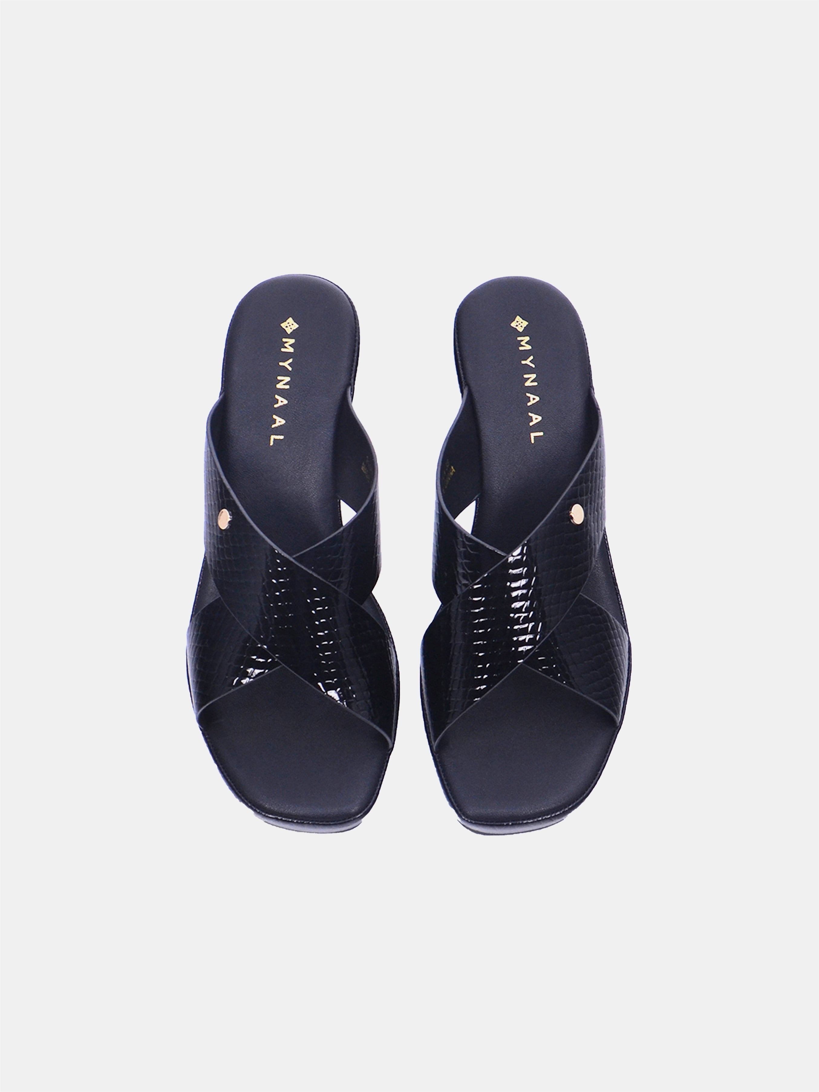 Mynaal Women's block heel sandal- 114RJ211 -Black