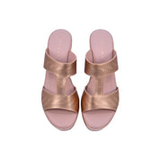 Mynaal Women's platform sandal with cutout straps-414RJ859-Gold