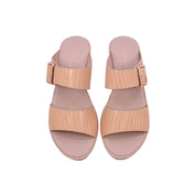 Mynaal Women's slip-on sandal with buckle strap-414ZD19P-Beige