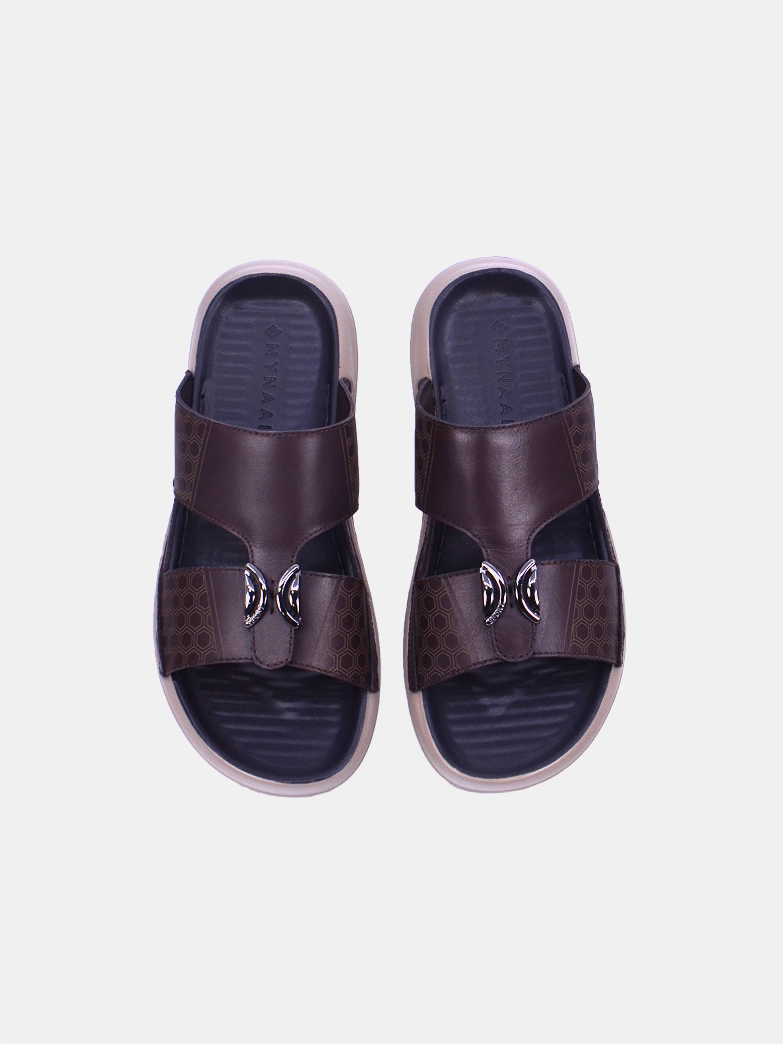 Mynaal Men's flat sandal -  30059-13  - Brown