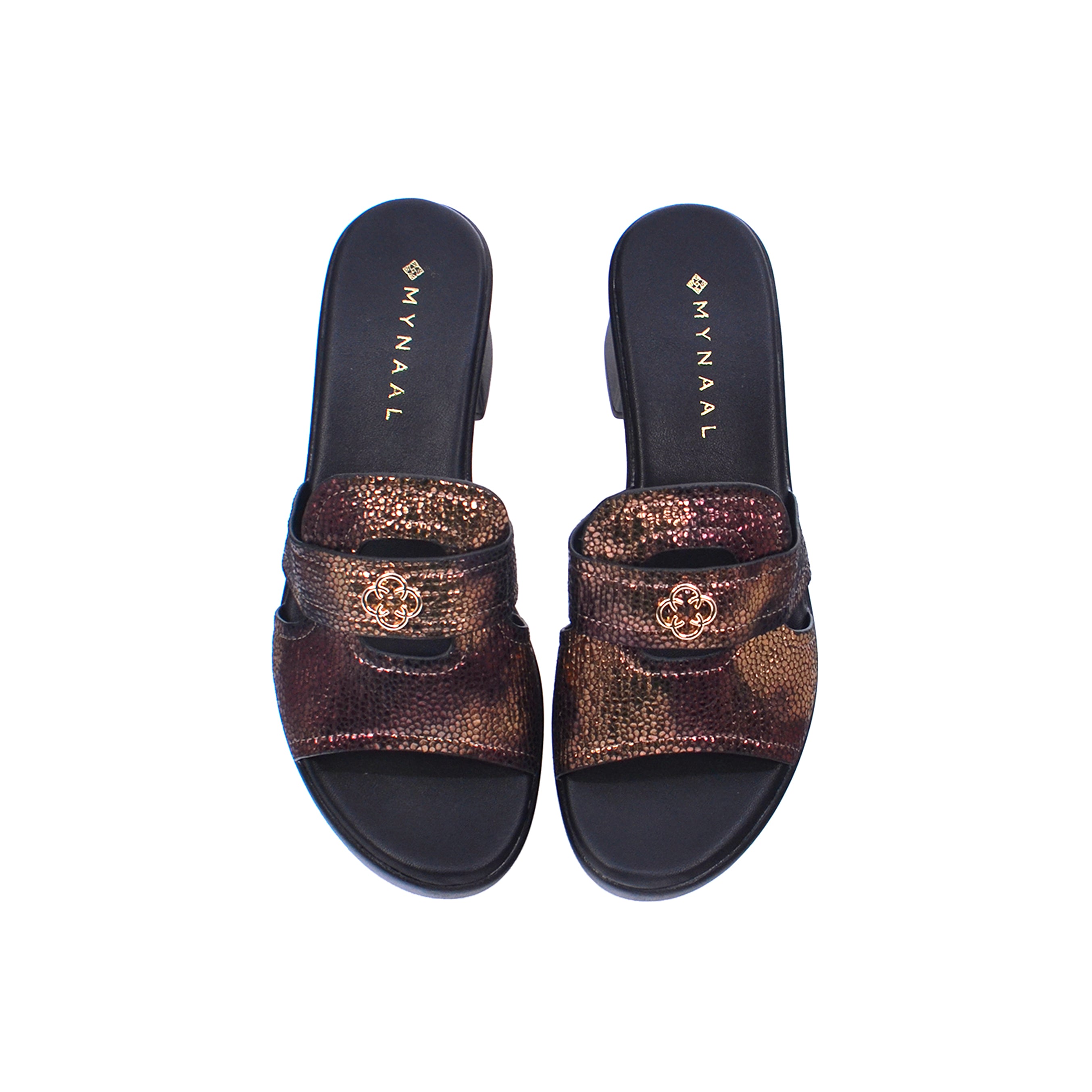 Mynaal Women's block heel sandal-414RJ693-Bronze