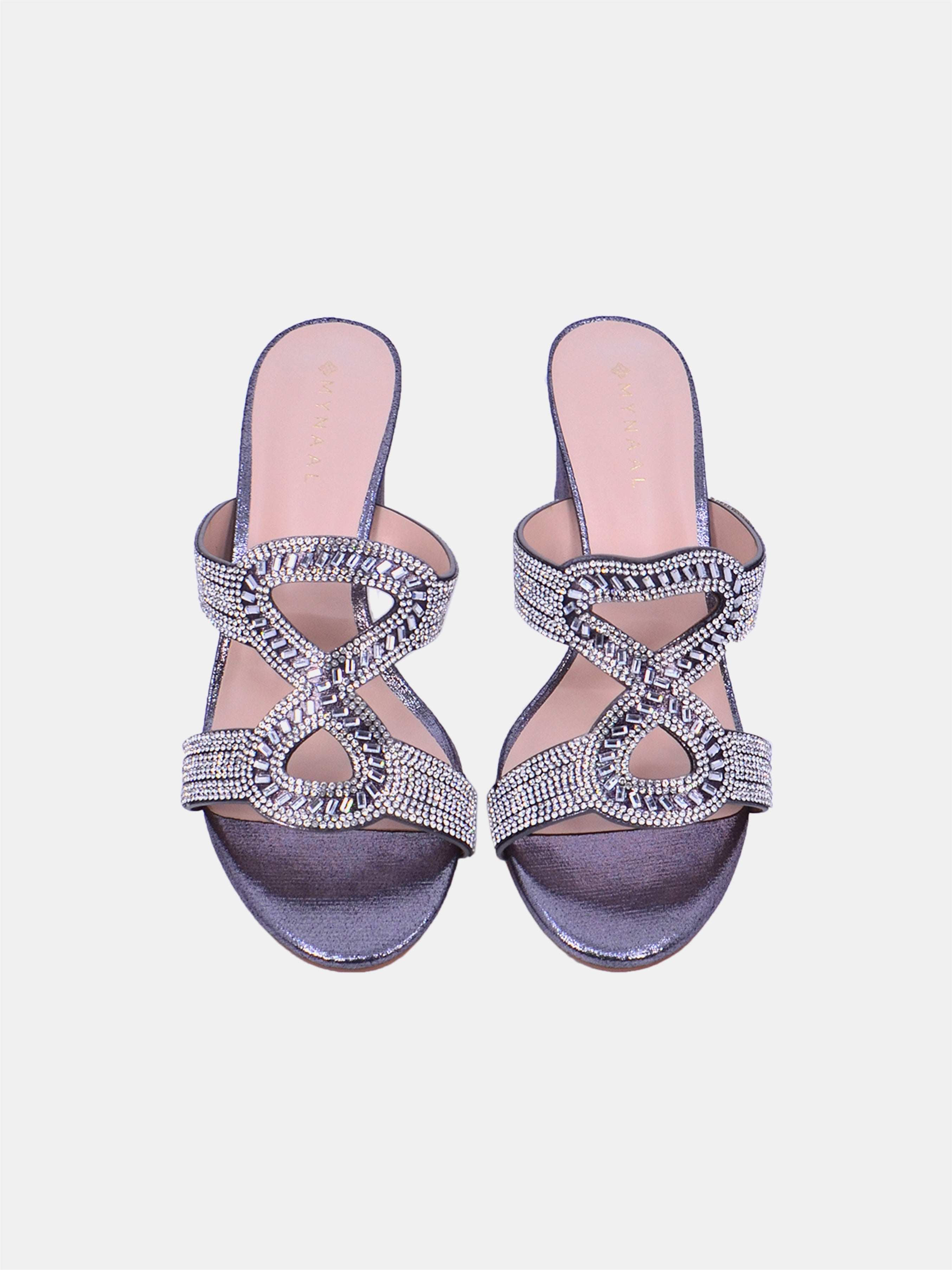 Mynaal Women's block heel sandal-2G5957-522-Gray