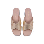 Mynaal Women's block-heel sandal with buckle-414RJ60J-Gold