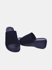 Mynaal Women's wedge heel sandal-23AWZ764-Black