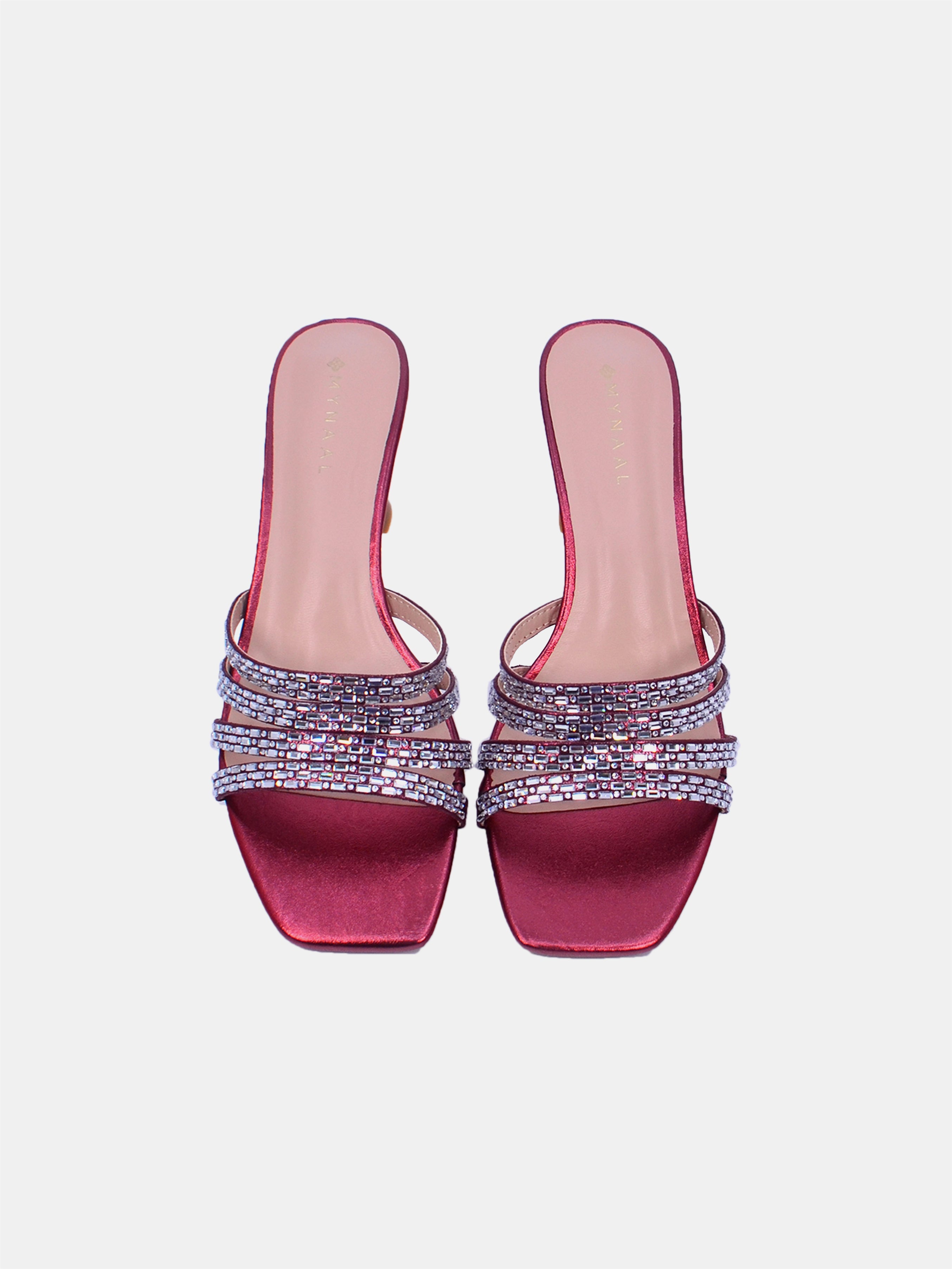 Mynaal Women's spool heel sandal-15C8618-621-Maroon
