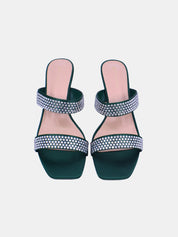 Mynaal Women's spool heel sandal-3U888-6-Green