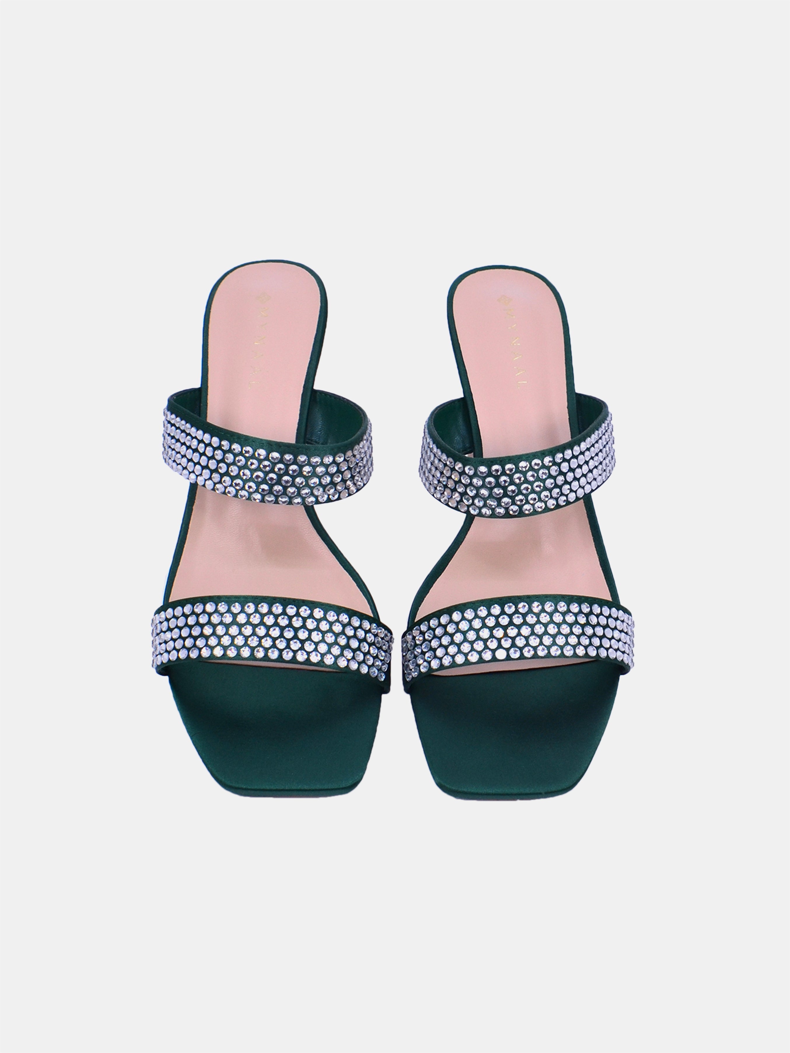 Mynaal Women's spool heel sandal-3U888-6-Green