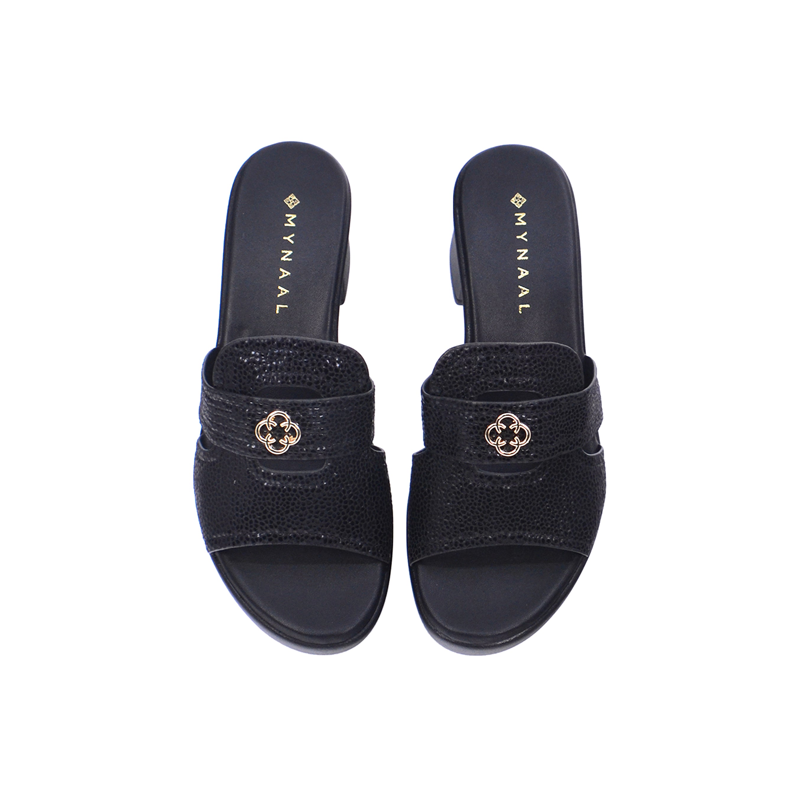 Mynaal Women's block heel sandal-414RJ693-Black