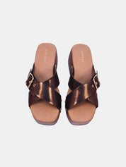 Mynaal Women's block heel sandal-23ASL933-Bronze