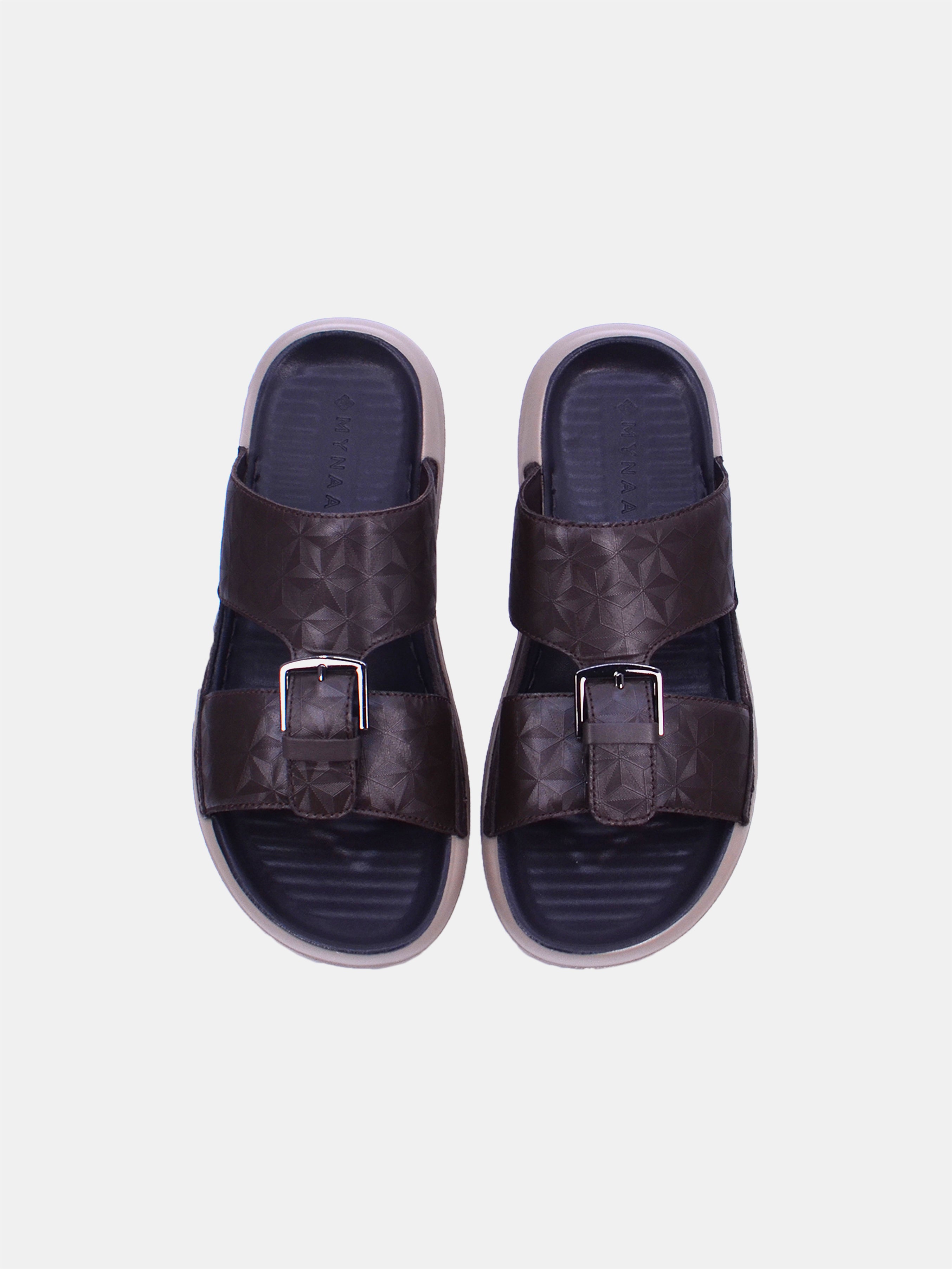 Mynaal Men's flat sandal -  23218-3  - Brown