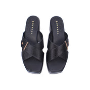 Mynaal Women's block-heel sandal with buckle-414RJ60J-Black