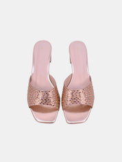 Mynaal Women's mid-heel sandal with embellishment-214RJ533-Rose-Gold