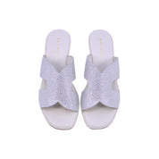 Mynaal Women's mid-heel sandal with dual straps-414RJ21C-Silver