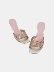 Mynaal Women's spool heel sandal-3U888-6-Gold