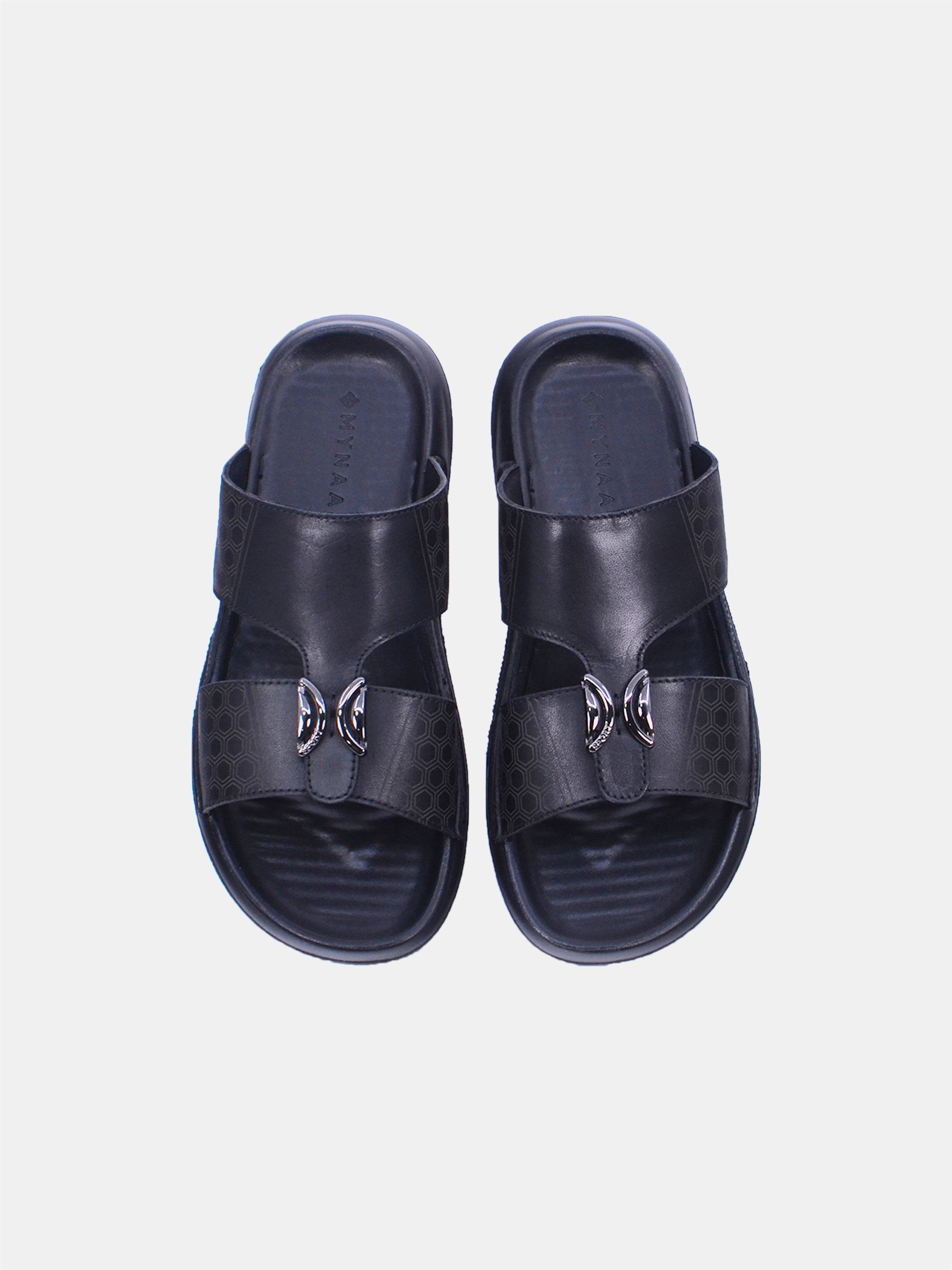 Mynaal Men's flat sandal -  30059-13  - Black