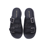 Mynaal Women's slide sandal with buckles-214RJ533-Black