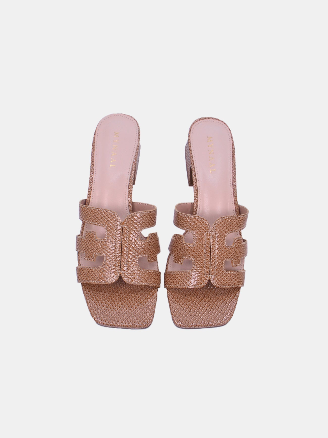 Mynaal Women's block heel sandal-23BXG101-Beige