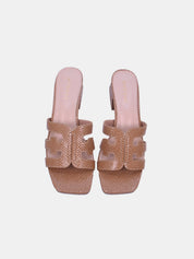 Mynaal Women's block heel sandal-23BXG101-Beige