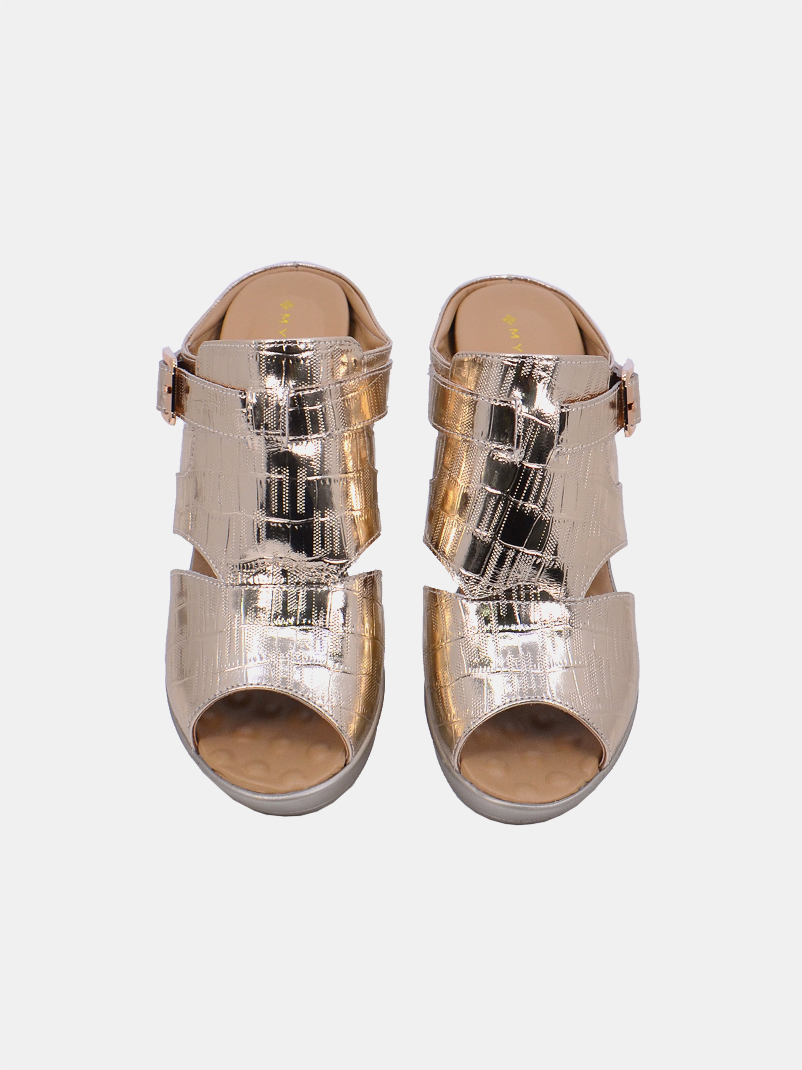 Mynaal Women's platform heel sandal- 19017-61 -Gold