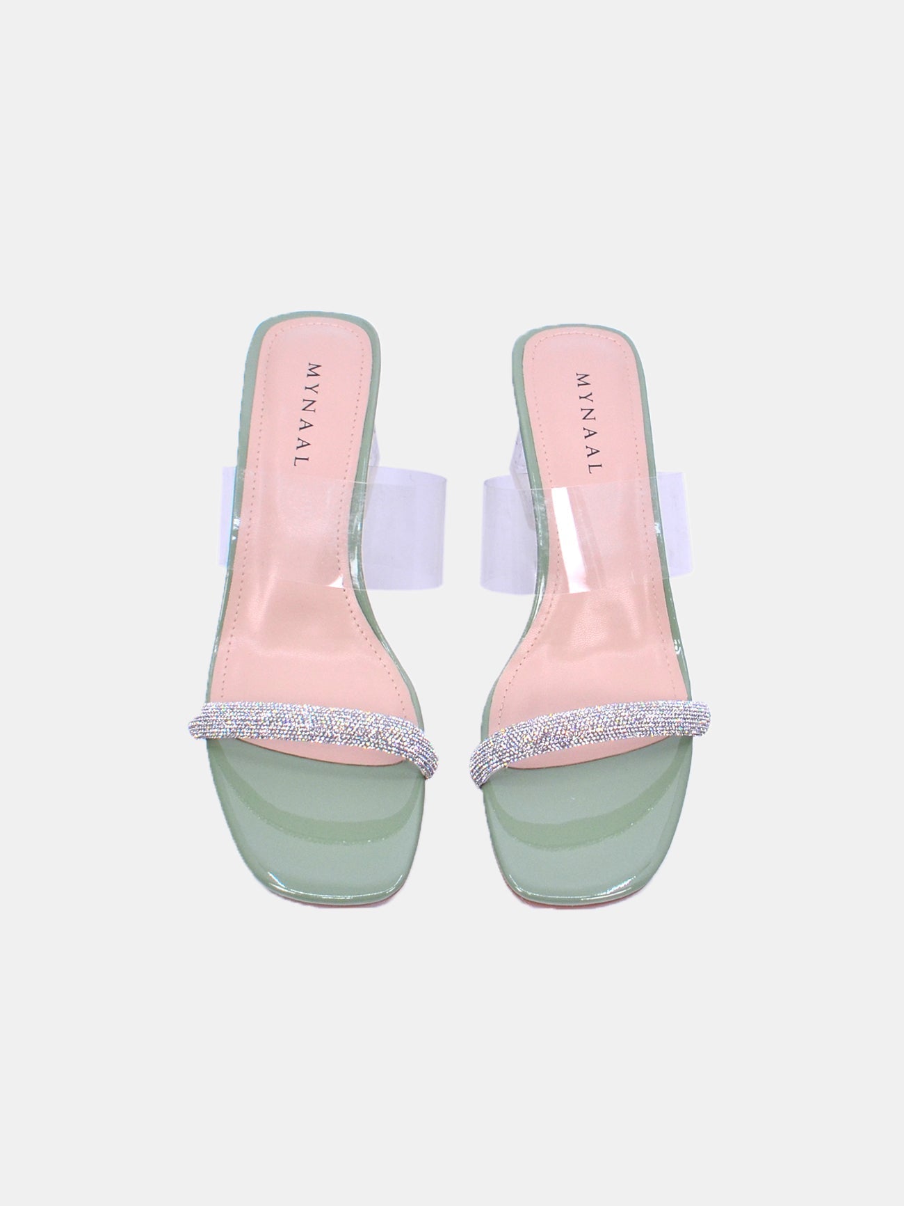 Mynaal Women's block heel sandal-6255-15-Green