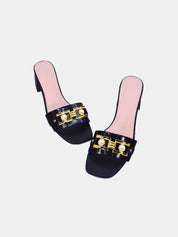 Mynaal Women's block heel sandal-15C8453-8-Black