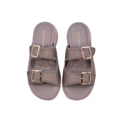 Mynaal Women's slide sandal with buckles-214RJ533-Brown