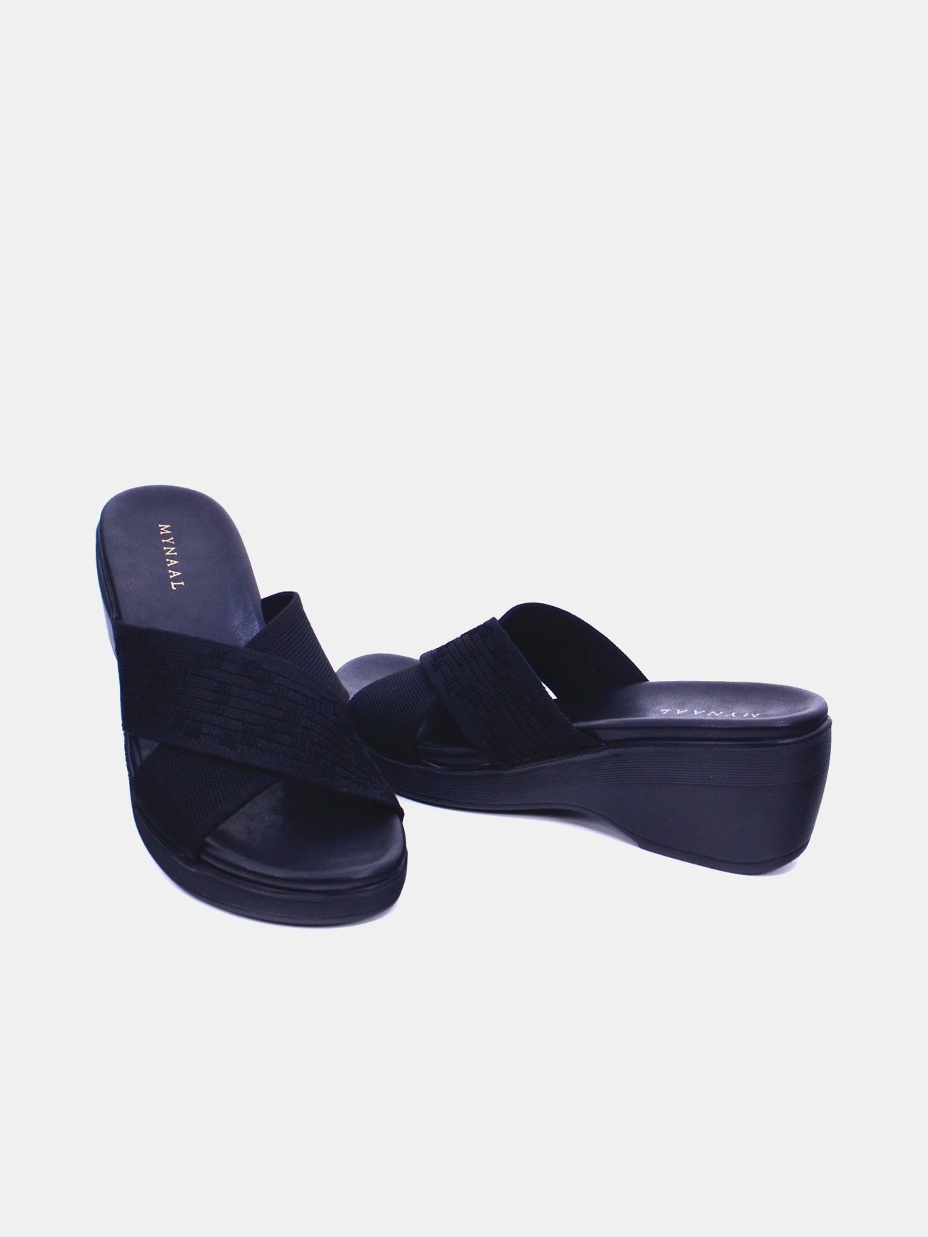 Mynaal Women's slip-on heel sandal-23AWZ763-Black