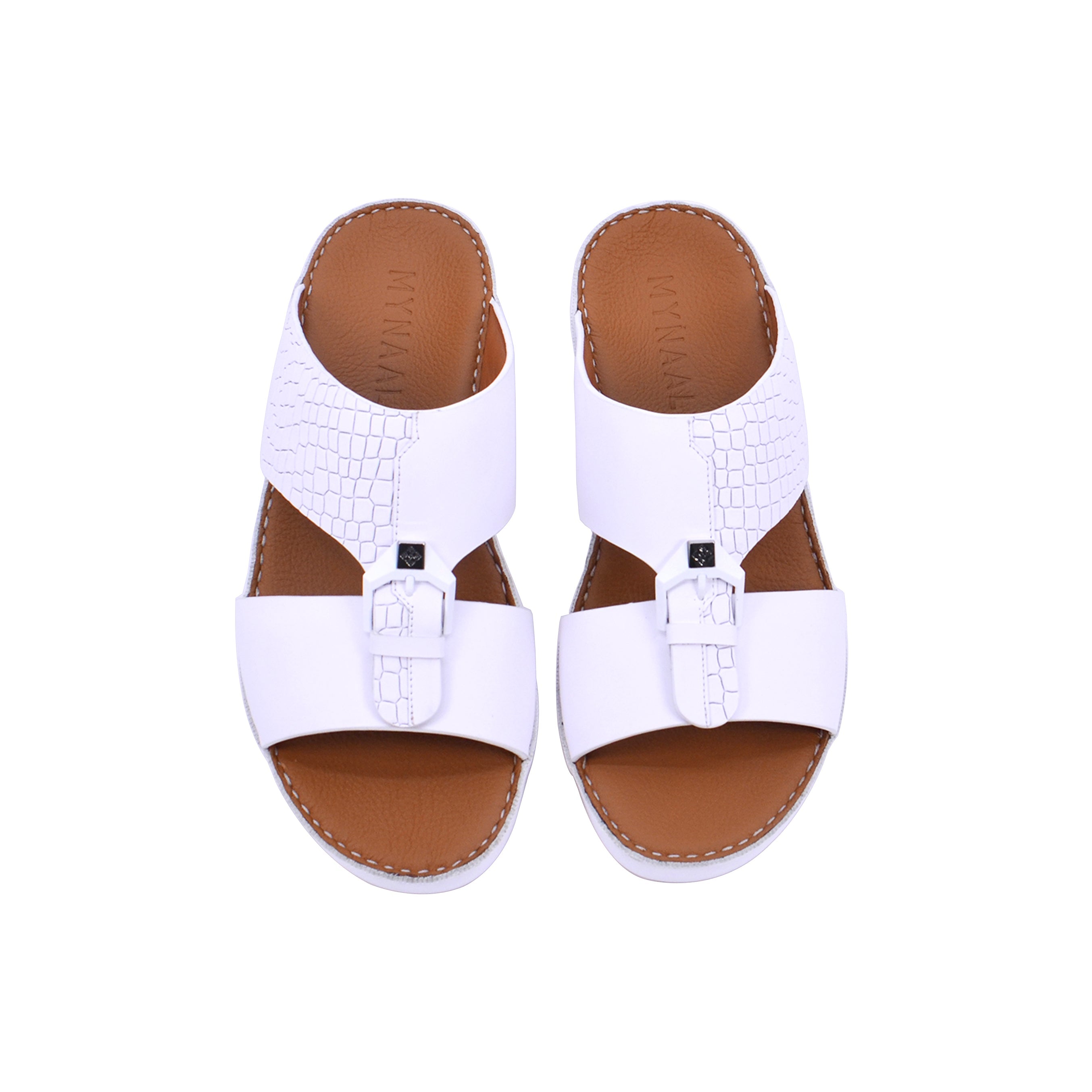 Mynaal Men's flat sandal - B121 - White