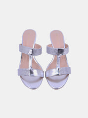 Mynaal Women's block heel sandal-2G5957-523-Silver