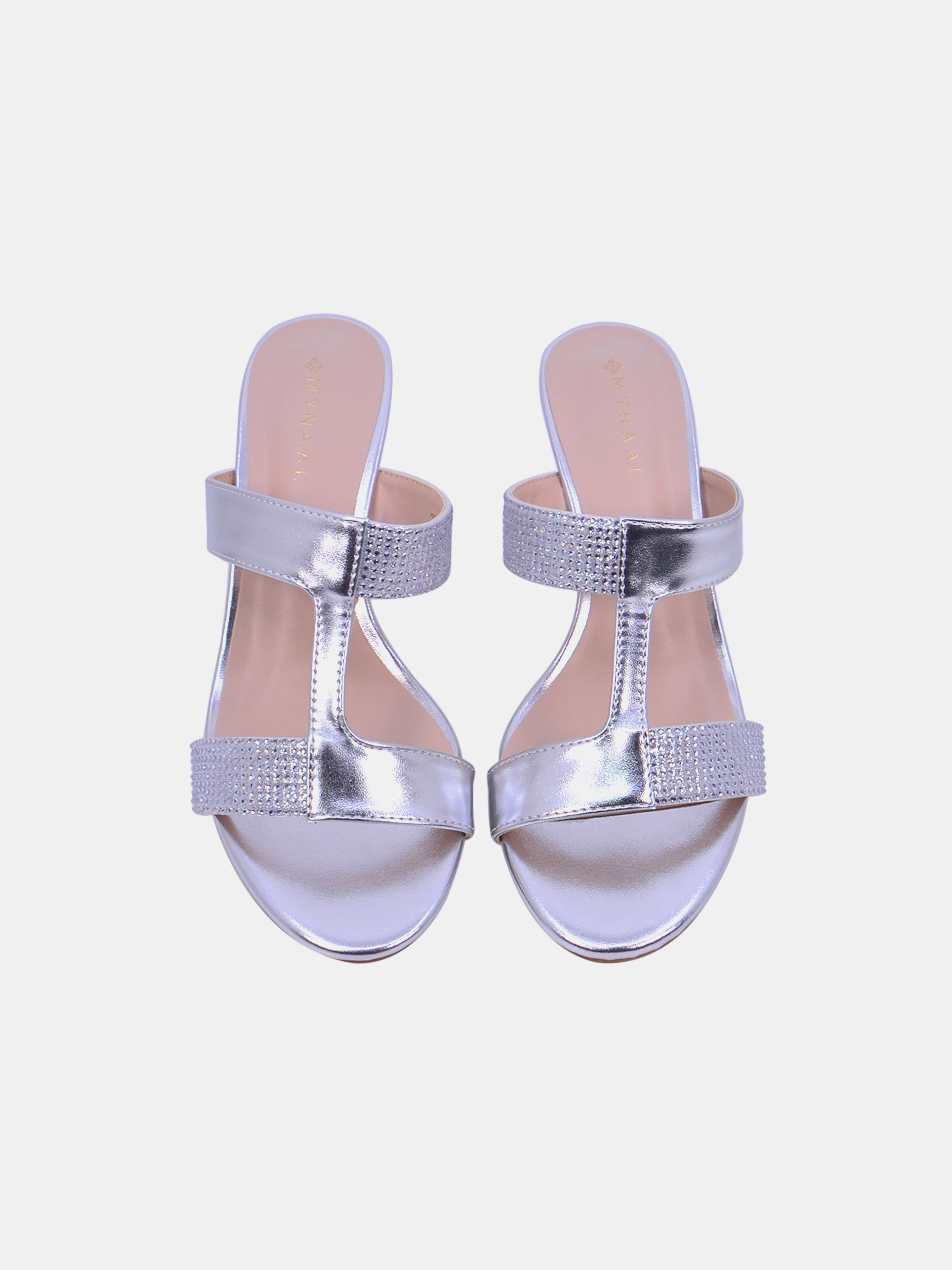Mynaal Women's block heel sandal-2G5957-523-Silver