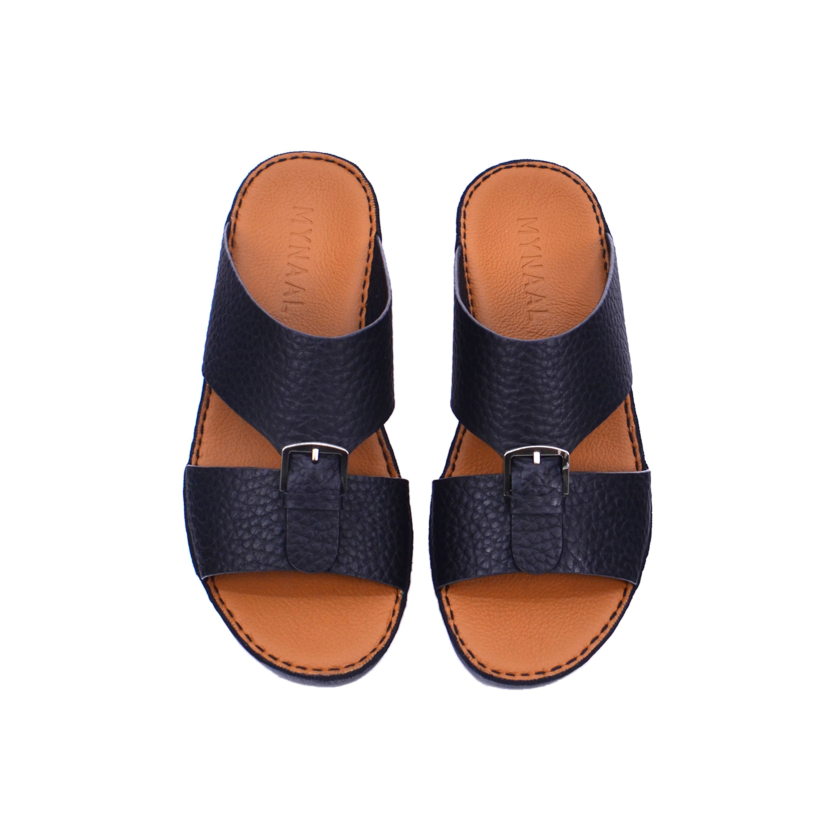 Mynaal Men's flat sandal - B118 - Black