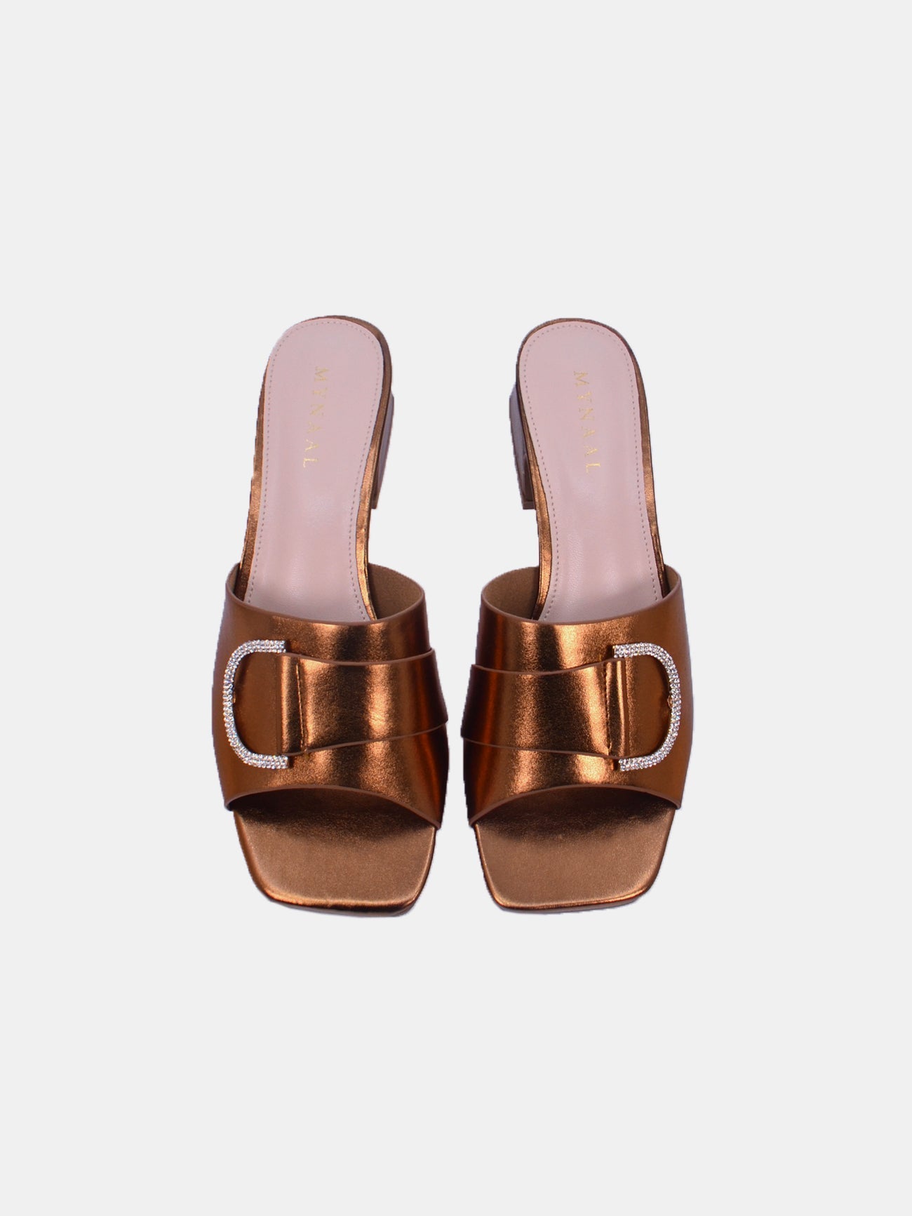 Mynaal Women's block heel sandal-23BXG103-Bronze