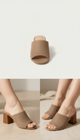 Nappa Leather Slide With Sculpted Heel