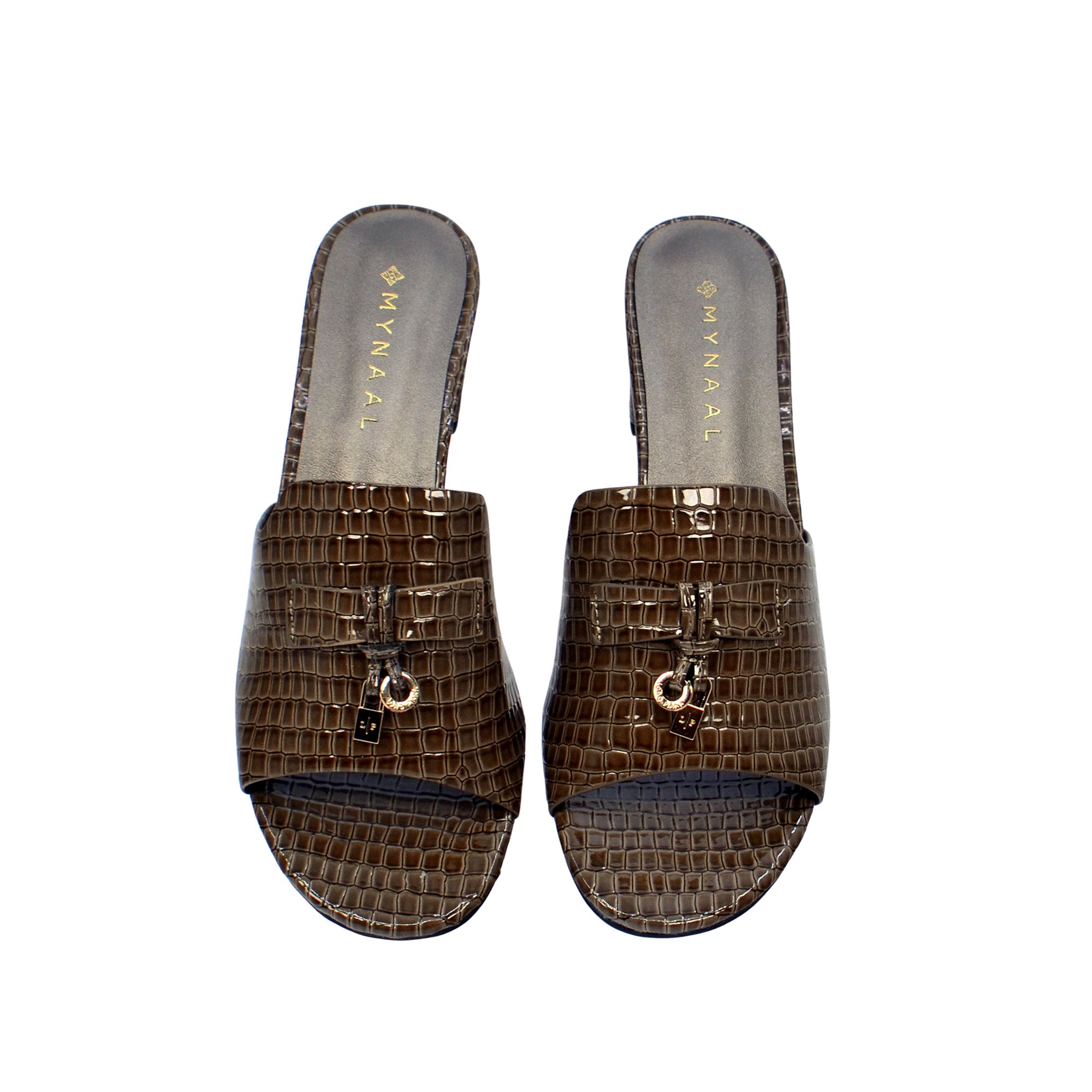 Mynaal Women's block heel sandal-213RC192-Brown