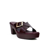 Mynaal Women's platform heel sandal-114RJ858-Maroon
