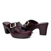 Mynaal Women's platform heel sandal-114RJ858-Maroon