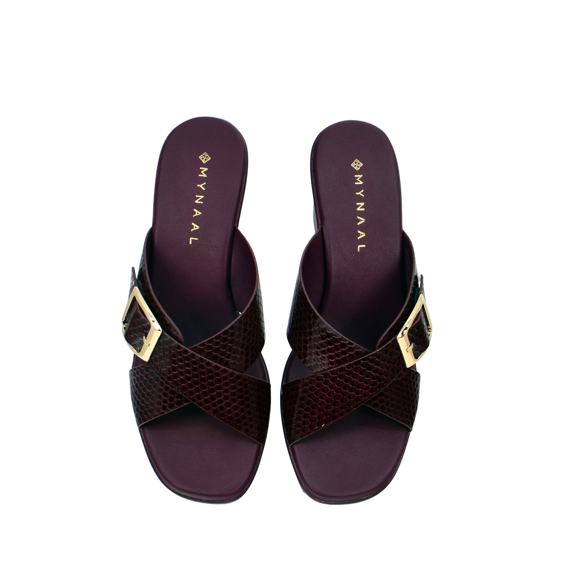 Mynaal Women's platform heel sandal-114RJ858-Maroon