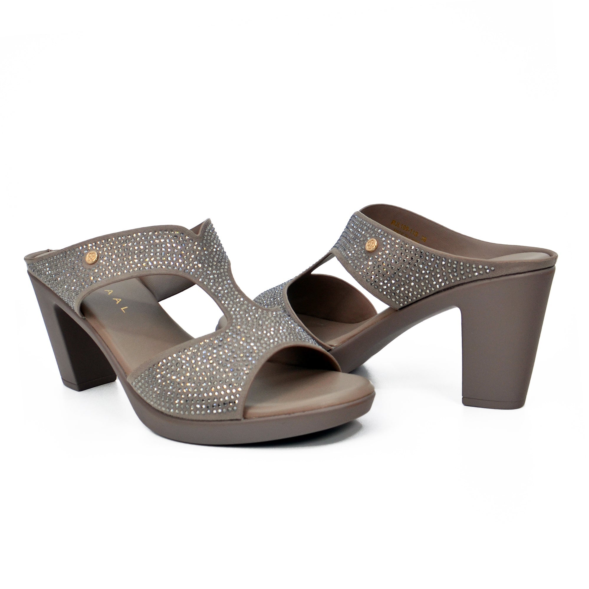 Mynaal Women's block heel sandal-RJL199-11B-Gray