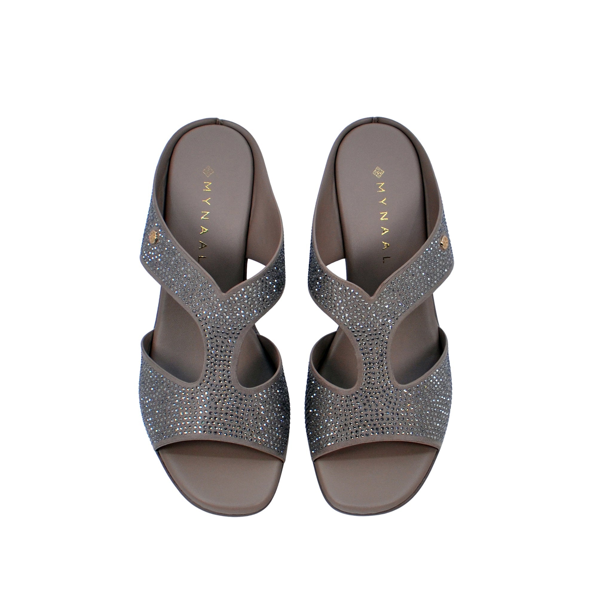 Mynaal Women's block heel sandal-RJL199-11B-Gray