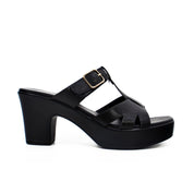Mynaal Women's platform heel sandal-314RJ852-Black