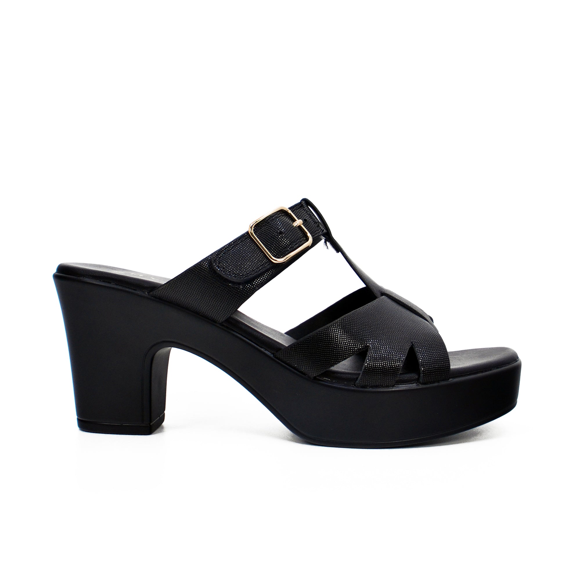 Mynaal Women's platform heel sandal-314RJ852-Black
