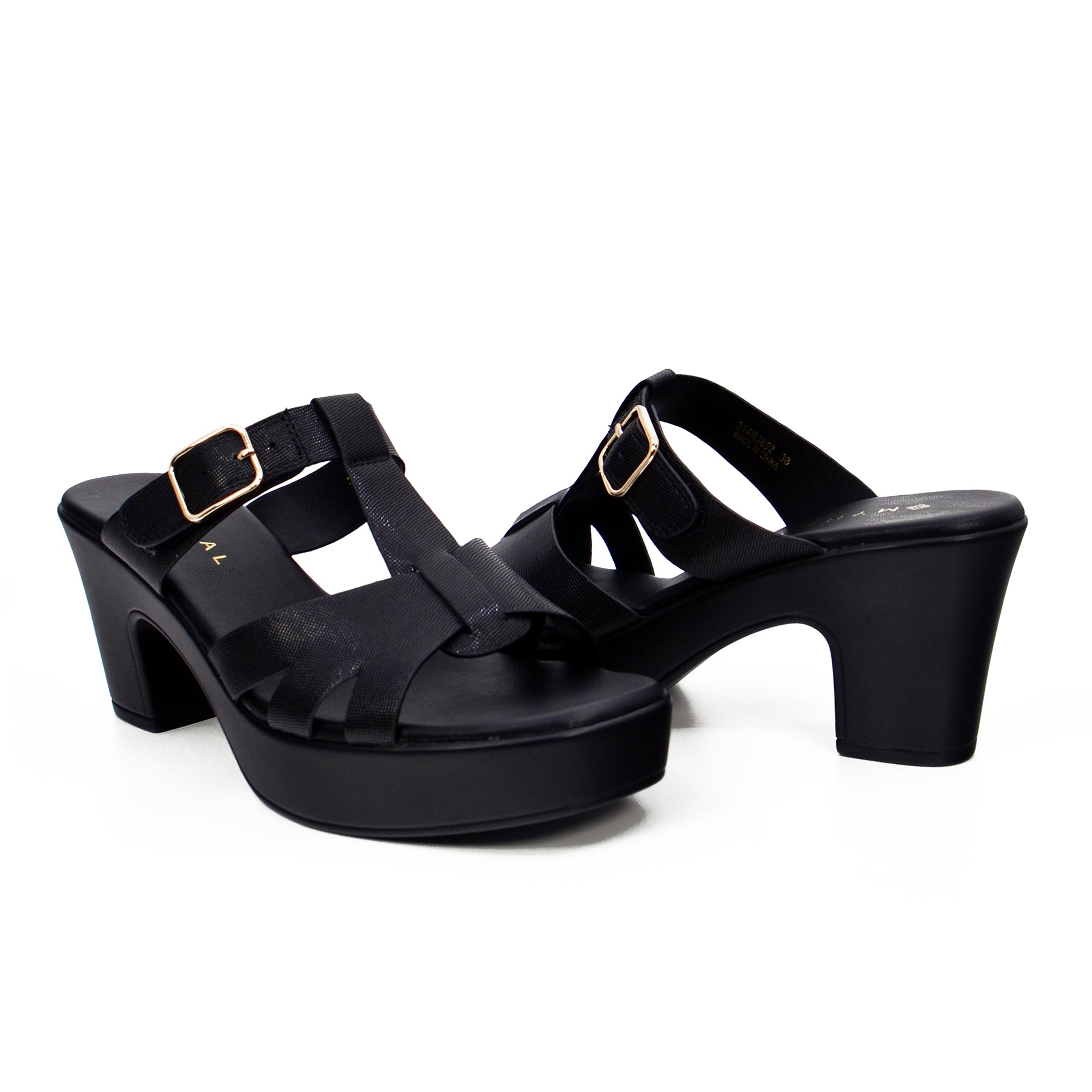 Mynaal Women's platform heel sandal-314RJ852-Black