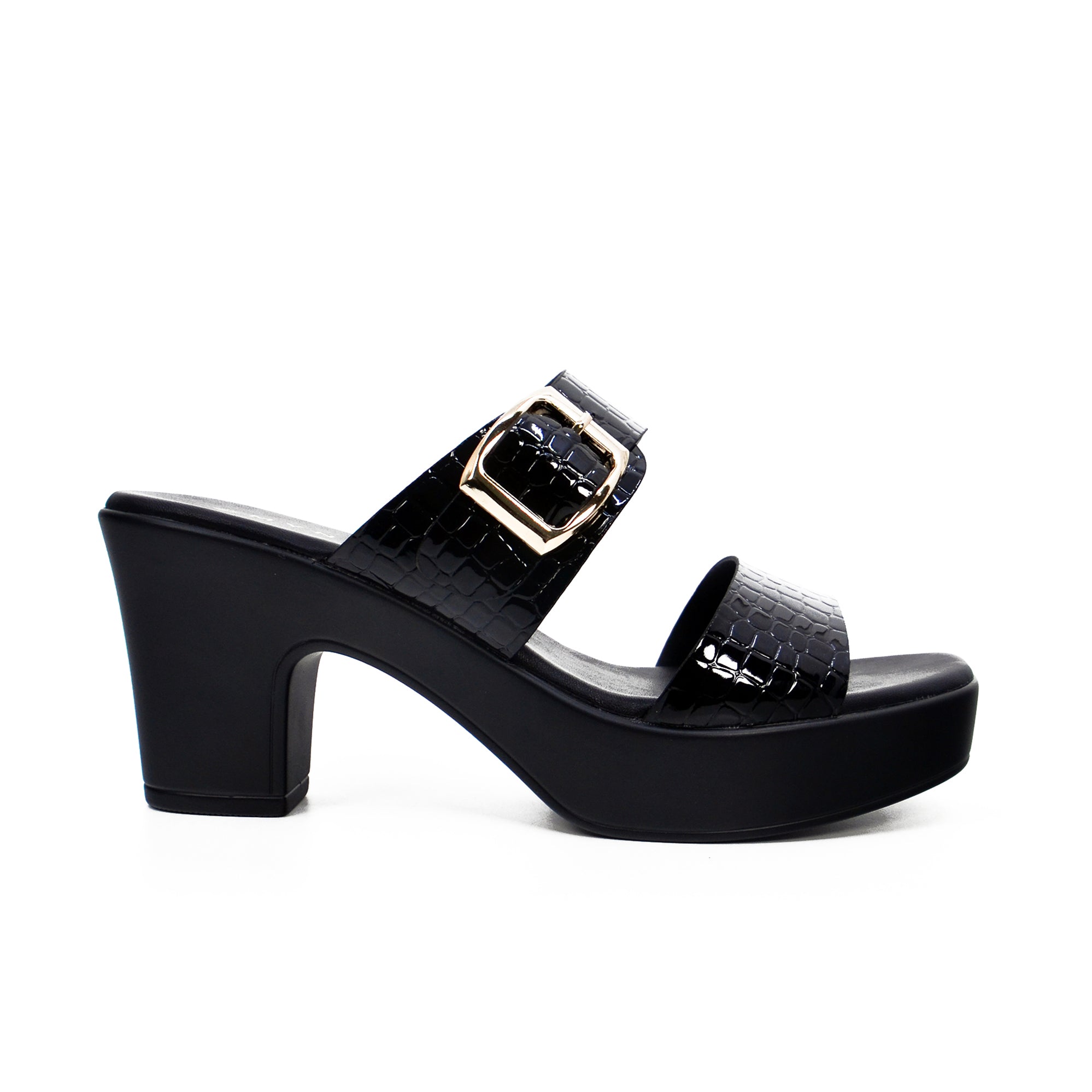 Mynaal Women's platform heel sandal-114RJ857-Black