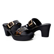 Mynaal Women's platform heel sandal-114RJ857-Brown