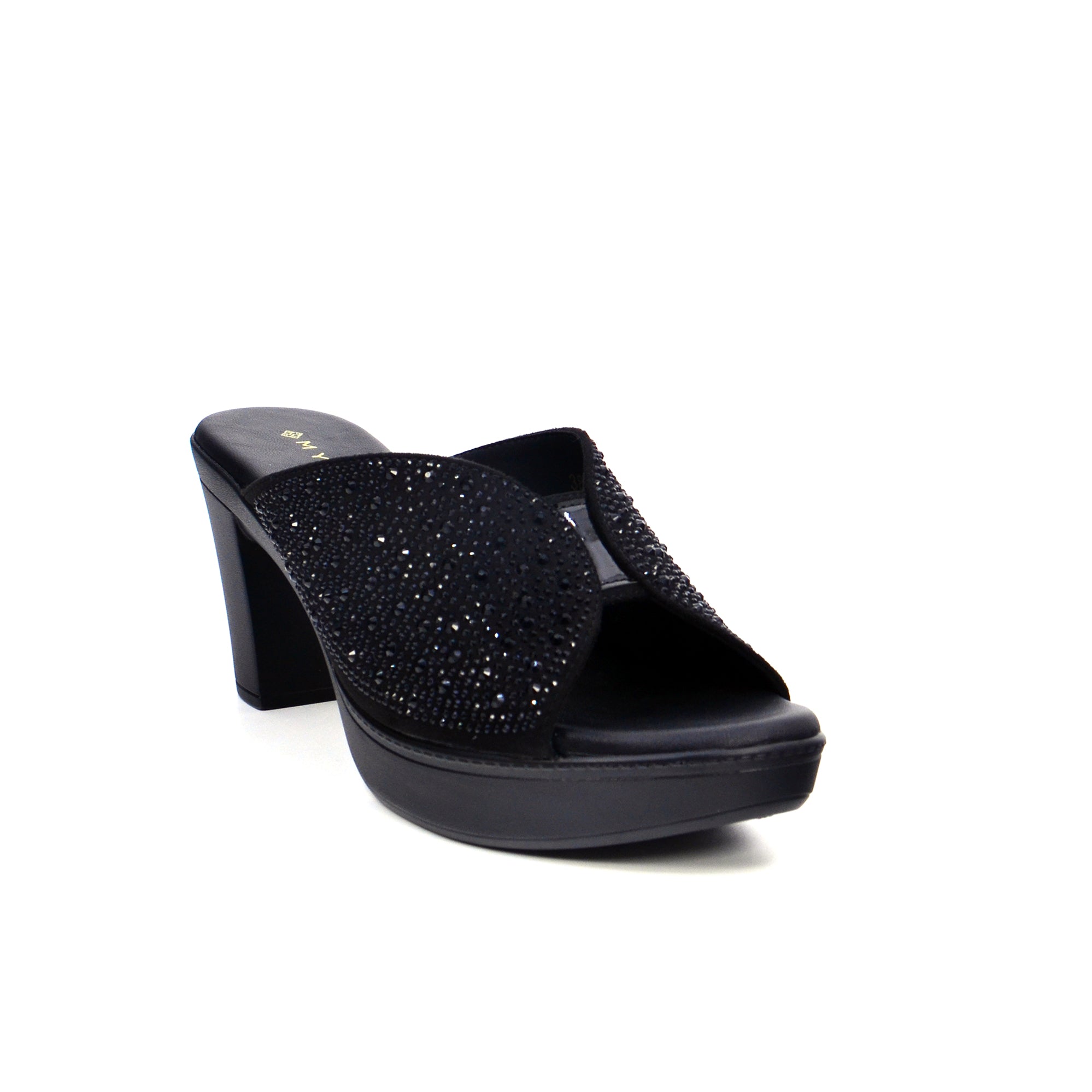 Mynaal Women's block heel sandal-314RC867-Black