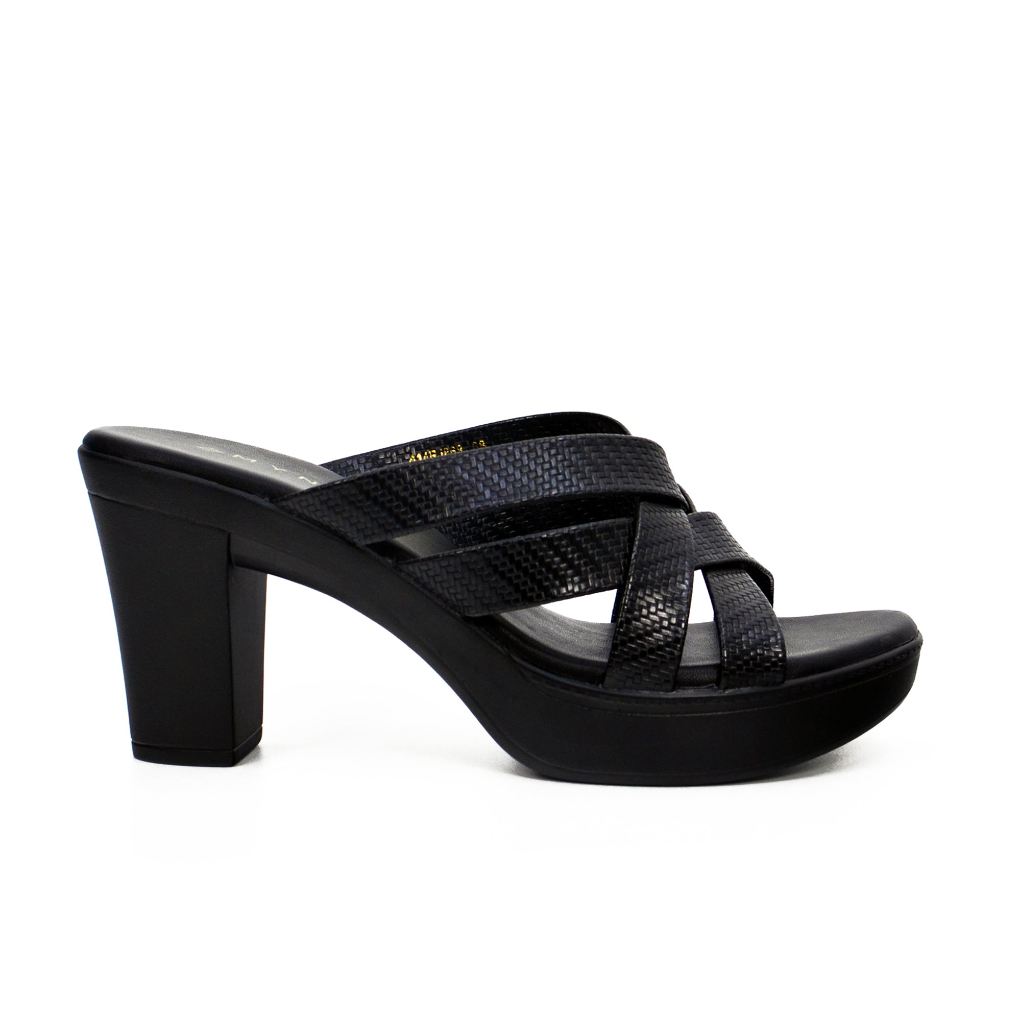 Mynaal Women's block heel sandal-414RJ868-Black